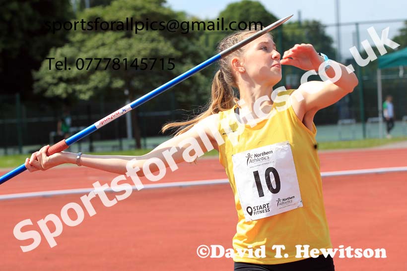 Girls Under-15s Javelin, 2022 Northern Inter Counties U17s and U15s Track and Field, York, Thursday, June 2nd. Photo: David T. Hewitson/Sports for All Pics